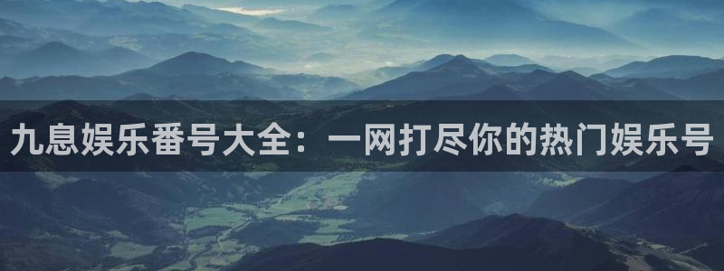 庄闲和游戏官网：九息娱乐番号大全：一网打尽你的热门娱乐号
